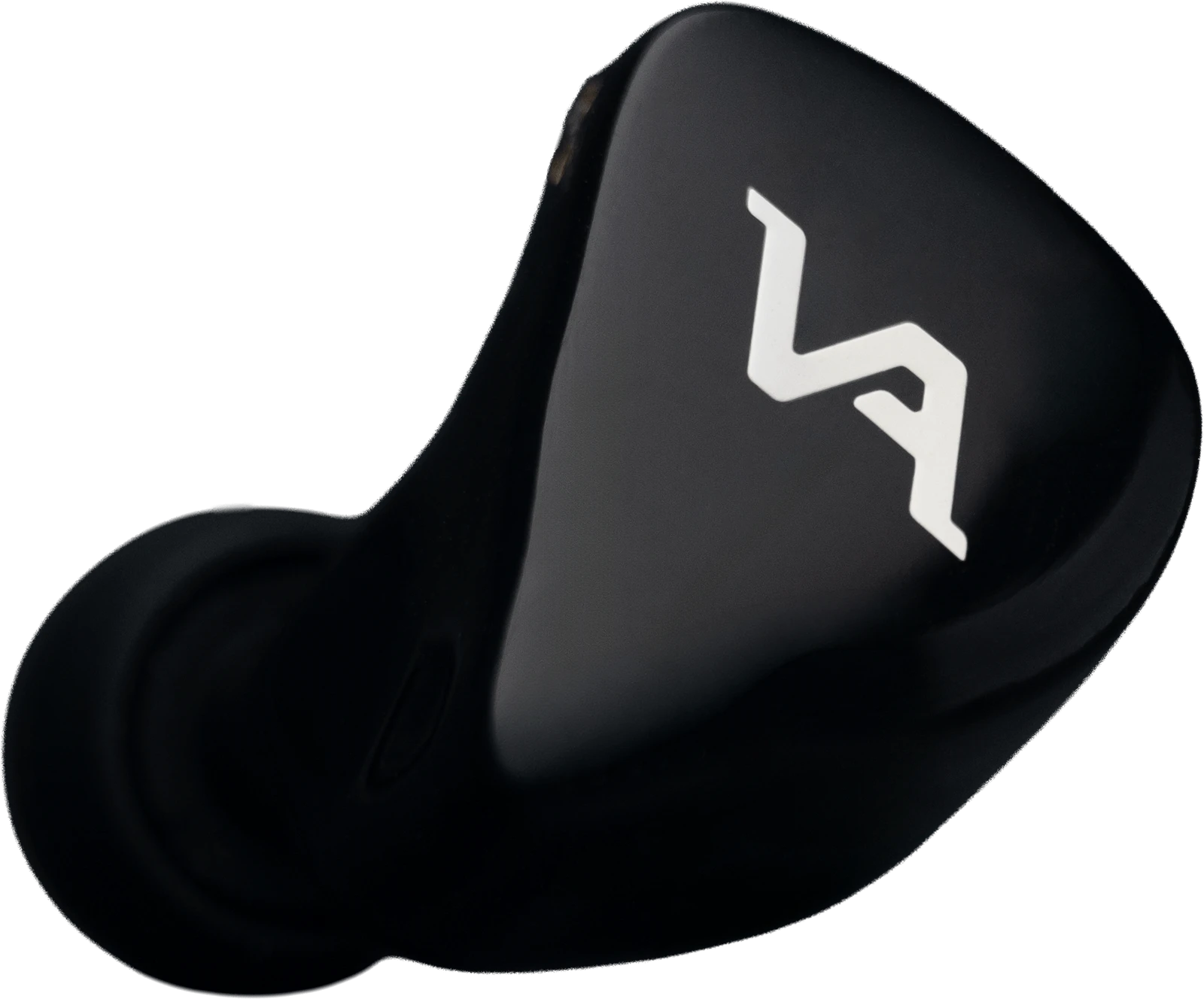 Virtus Audio Helix — gloss-black shell with the Virtus mark on the faceplate